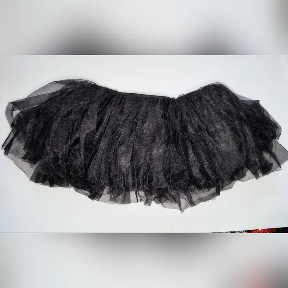 Amscan Black Ruffled Tutu Whimsigoth Goth Emo Cosplay Mini Skirt, OS - Picture 2 of 7